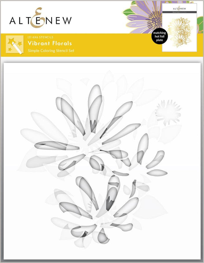 Altenew Hot Foil Plate & Stencil Bundle Vibrant Florals Hot Foil Plate & Stencil Bundle