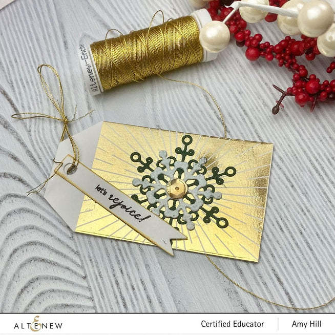 Altenew Tiny Festive Patterns Hot Foil Plate Set, 4-in-1, showcasing intricate holiday-themed foil plate designs for crafting.