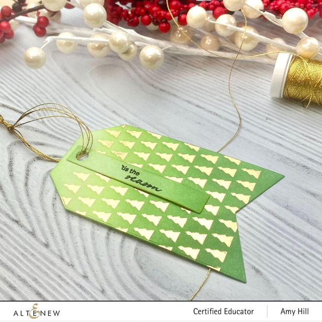 Altenew Tiny Festive Patterns Hot Foil Plate Set with four intricate holiday-themed foil plates for crafting and card making.