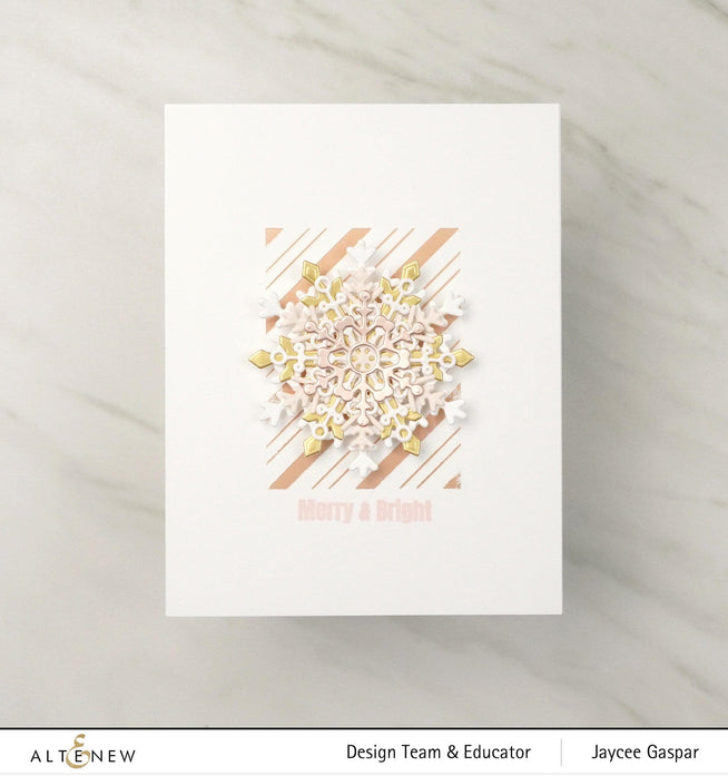 Altenew Tiny Festive Patterns Hot Foil Plate Set with four intricate holiday-themed foil plates for crafting and decorating.