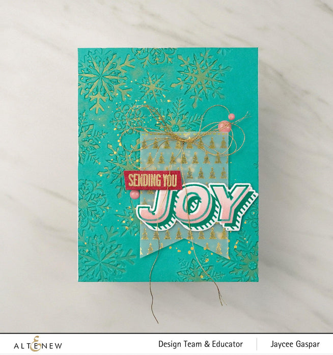Altenew Tiny Festive Patterns Hot Foil Plate Set featuring four detailed holiday-themed foil plates for crafting and decorating.