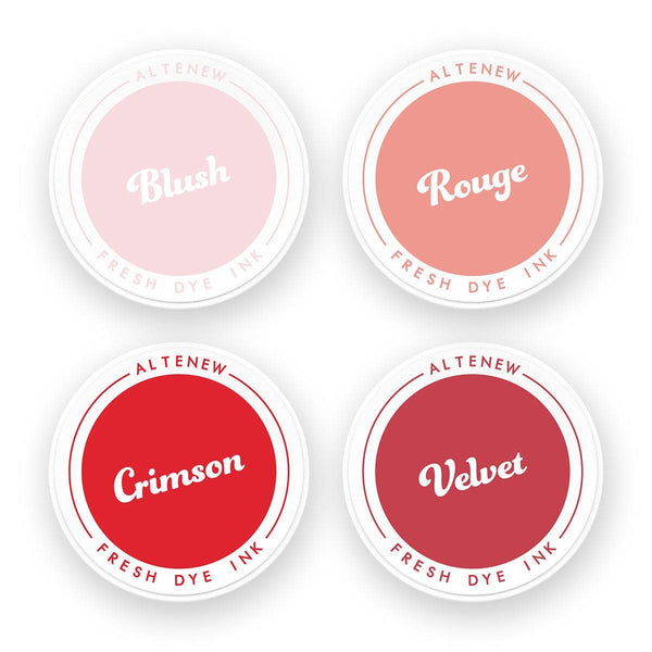 Altenew Ink Bundle Red Sunset Fresh Dye Ink (Blush, Rouge, Crimson, Velvet)