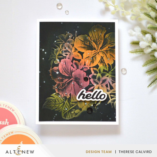 Altenew Sun-Kissed Delights Fresh Dye Ink Bundle showing vibrant ink pads in bright yellow, orange, and pink shades for stamping and crafting.
