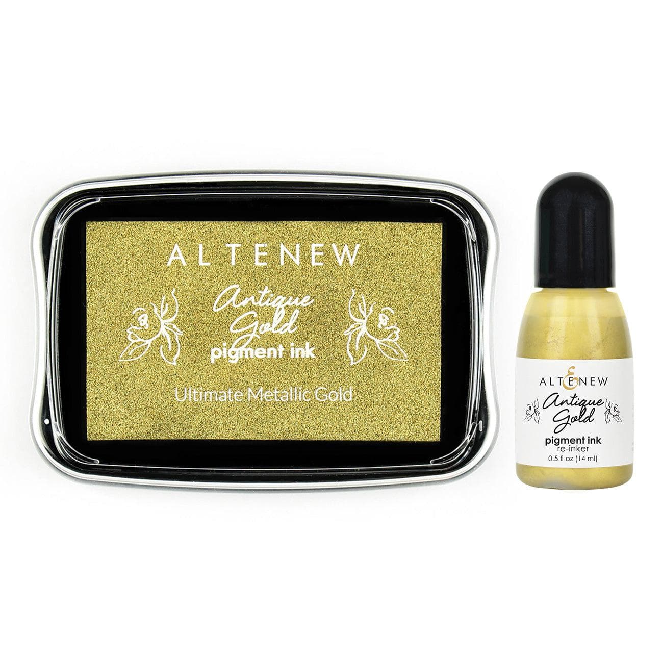 Altenew Ink & Re-inker Bundle Antique Gold Pigment Ink & Re-inker Bundle