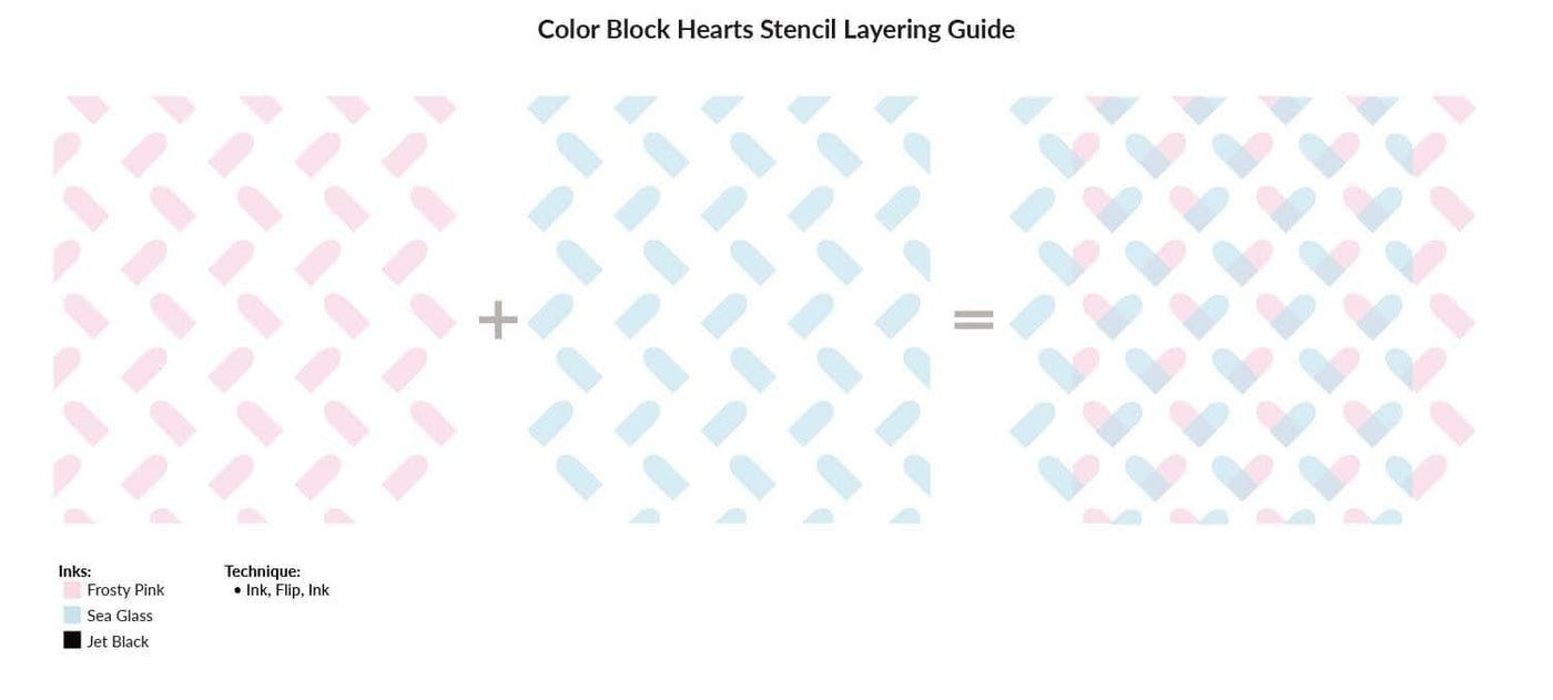 Altenew Ink Spray & Stencil Bundle Color Block Hearts Stencil & Ink Spray Bundle