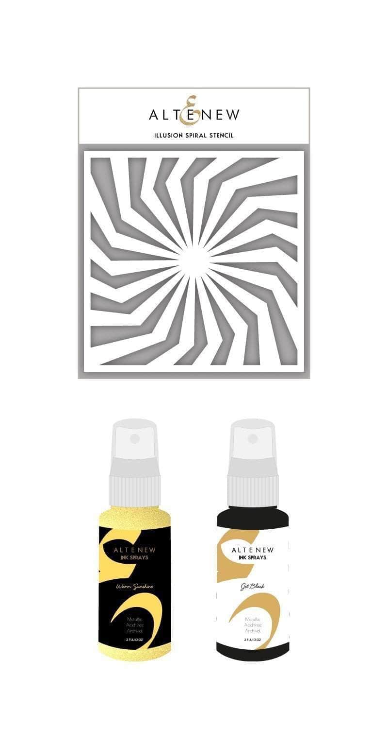 Altenew Ink Spray & Stencil Bundle Illusion Spiral Stencil & Ink Spray Bundle