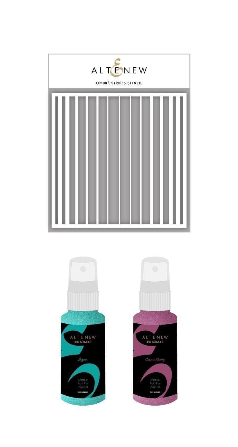 Altenew Ink Spray & Stencil Bundle Ombré Stripes Stencil & Ink Spray Bundle