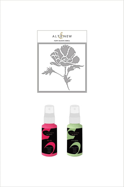 Altenew Ink Spray & Stencil Bundle Poppy Bloom Stencil & Ink Spray Bundle