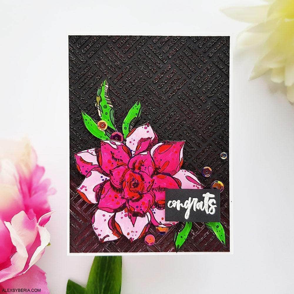 Altenew Ink Spray & Stencil Bundle Square Weave Pattern Stencil & Ink Spray Bundle