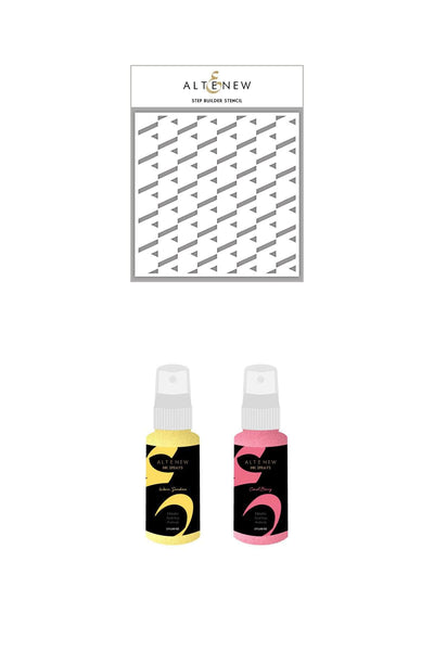 Altenew Ink Spray & Stencil Bundle Step Builder Stencil & Ink Spray Bundle