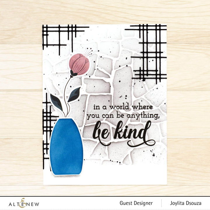 Altenew Ink Spray & Stencil Bundle Stone Wall Stencil w/ Sea Glass and Dusk Ink Sprays Bundle