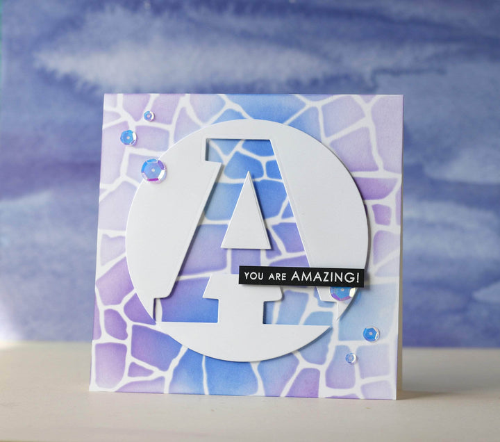 Altenew Ink Spray & Stencil Bundle Stone Wall Stencil w/ Sea Glass and Dusk Ink Sprays Bundle