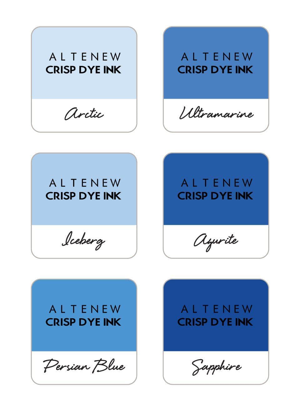 Stewart Superior Inks Icy Lake 6 Crisp Dye Ink Mini Cube Set