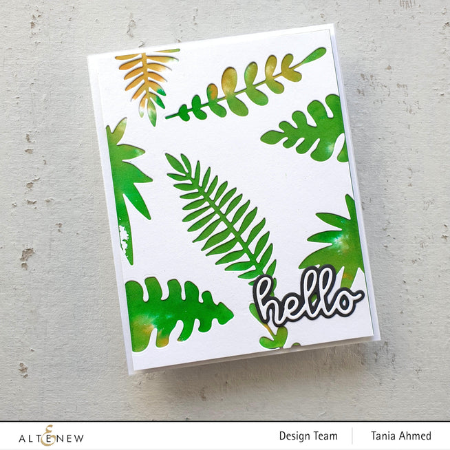Altenew Just Green Crisp Dye Ink pad showing vibrant green ink on a surface, ideal for stamping and crafting projects.