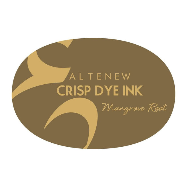 Altenew Mangrove Root Crisp Dye Ink pad showing vibrant green and brown ink colors in a rectangular ink pad.