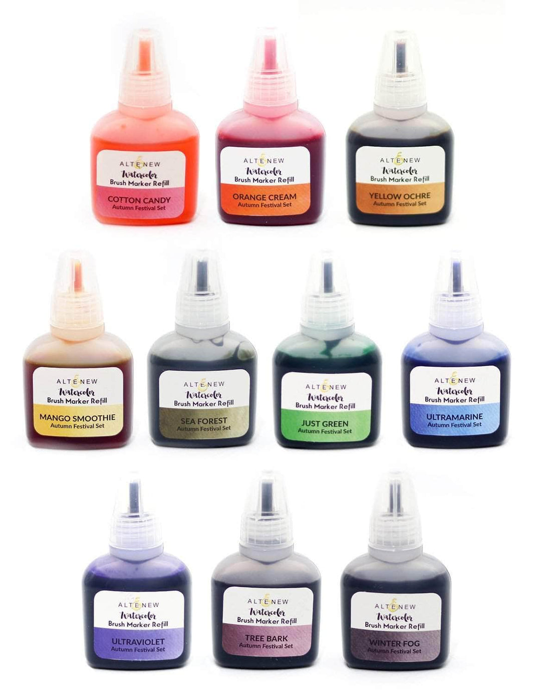 Altenew Liquid Watercolor Bundle Autumn Festival Liquid Watercolor - Brush Marker Refill Bundle