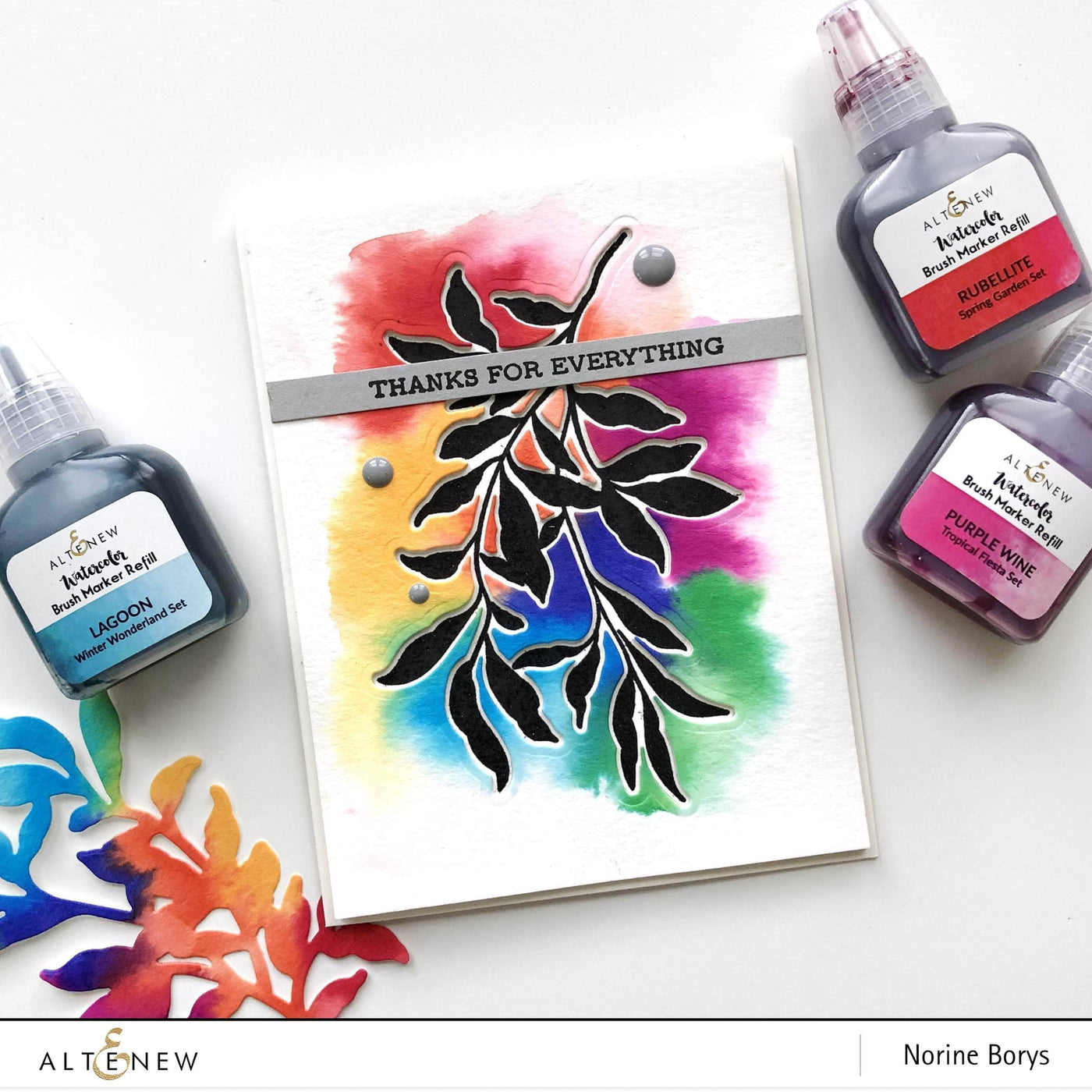Altenew Liquid Watercolor Bundle Spring Garden Liquid Watercolor - Brush Marker Refill Bundle