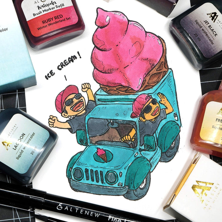 Ruby Red Liquid Watercolor - Brush Marker Refill