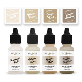 Earth Tones Fresh Dye Ink Mini Cube & Reinker Bundle