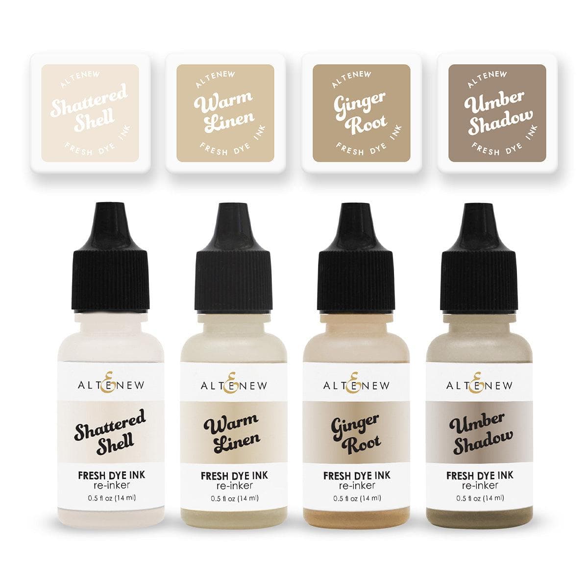 Earth Tones Fresh Dye Ink Mini Cube & Reinker Bundle