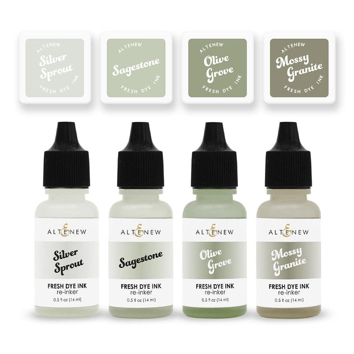 Sage Garden Fresh Dye Ink Mini Cube & Reinker Bundle