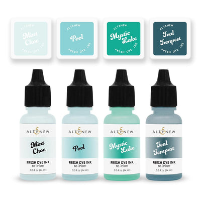 Aqua Island Fresh Dye Ink Mini Cube & Reinker Bundle