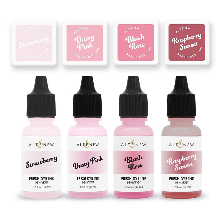 Blushberry Bliss Fresh Dye Ink Mini Cube & Re-inker Bundle