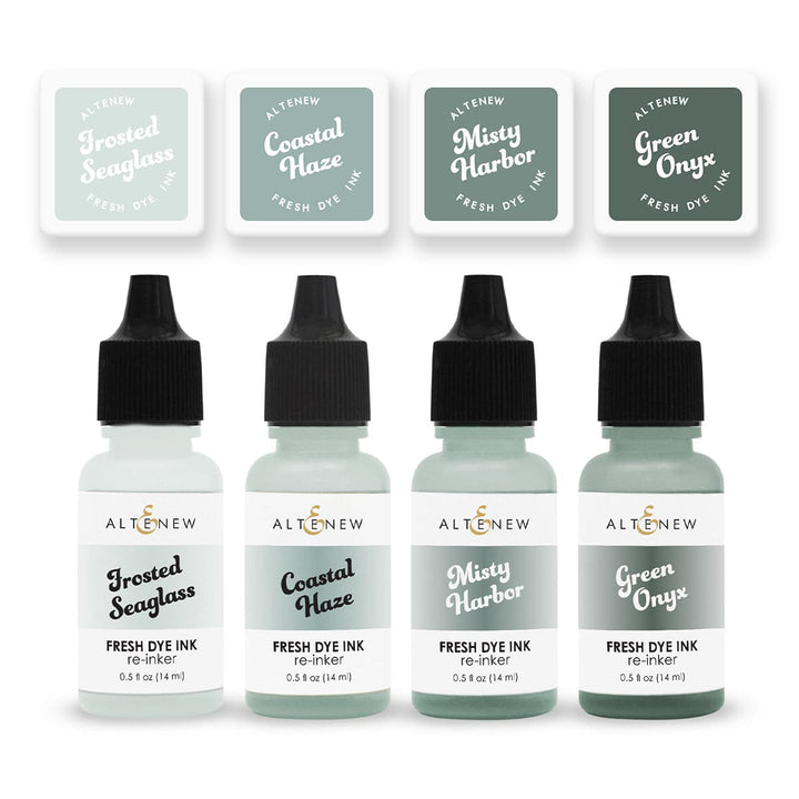 Coastal Mist Fresh Dye Ink Mini Cube & Reinker Bundle