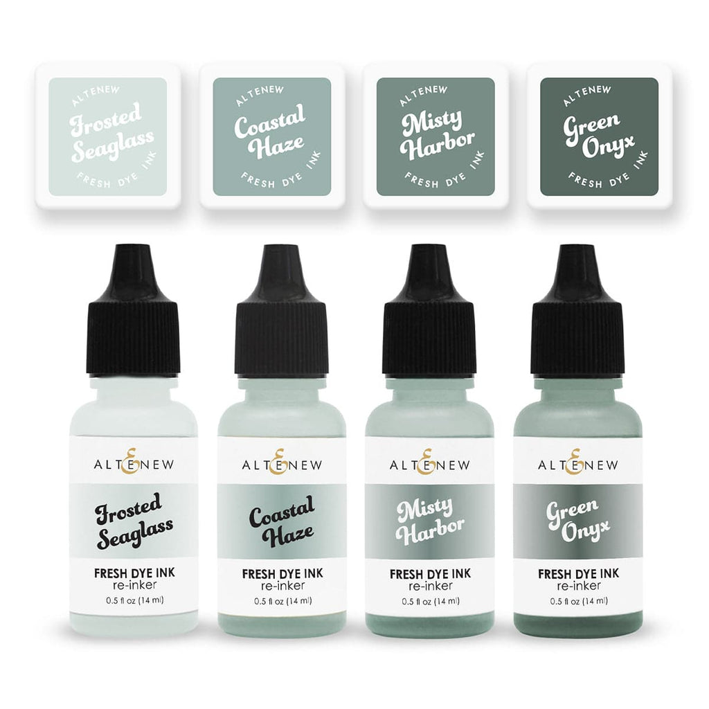 Altenew Coastal Mist Fresh Dye Ink Mini Cube & Reinker Bundle