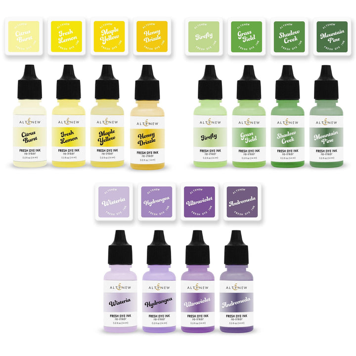 Forest Fantasy Fresh Dye Ink Mini Cube & Re-inker Bundle