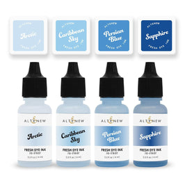 Glacier Caves Fresh Dye Ink Mini Cube & Re-inker Bundle