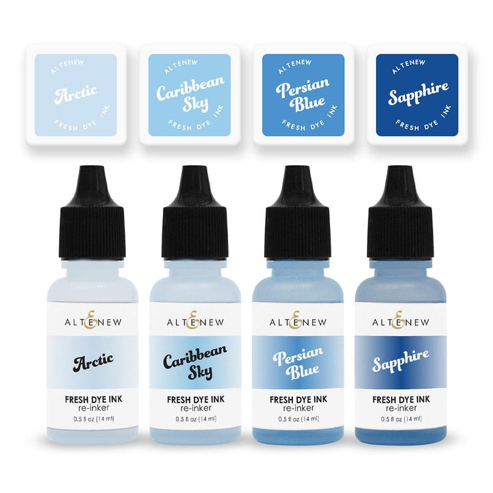 Glacier Caves Fresh Dye Ink Mini Cube & Re-inker Bundle