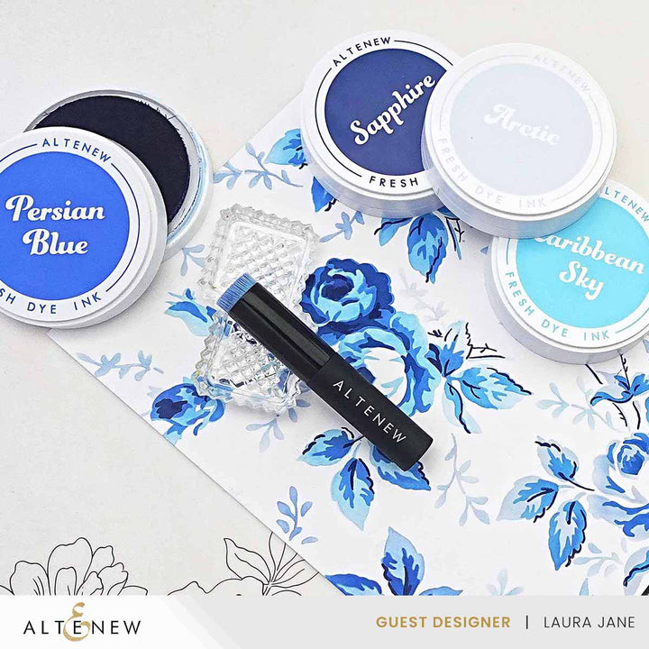 Glacier Caves Fresh Dye Ink Mini Cube & Re-inker Bundle