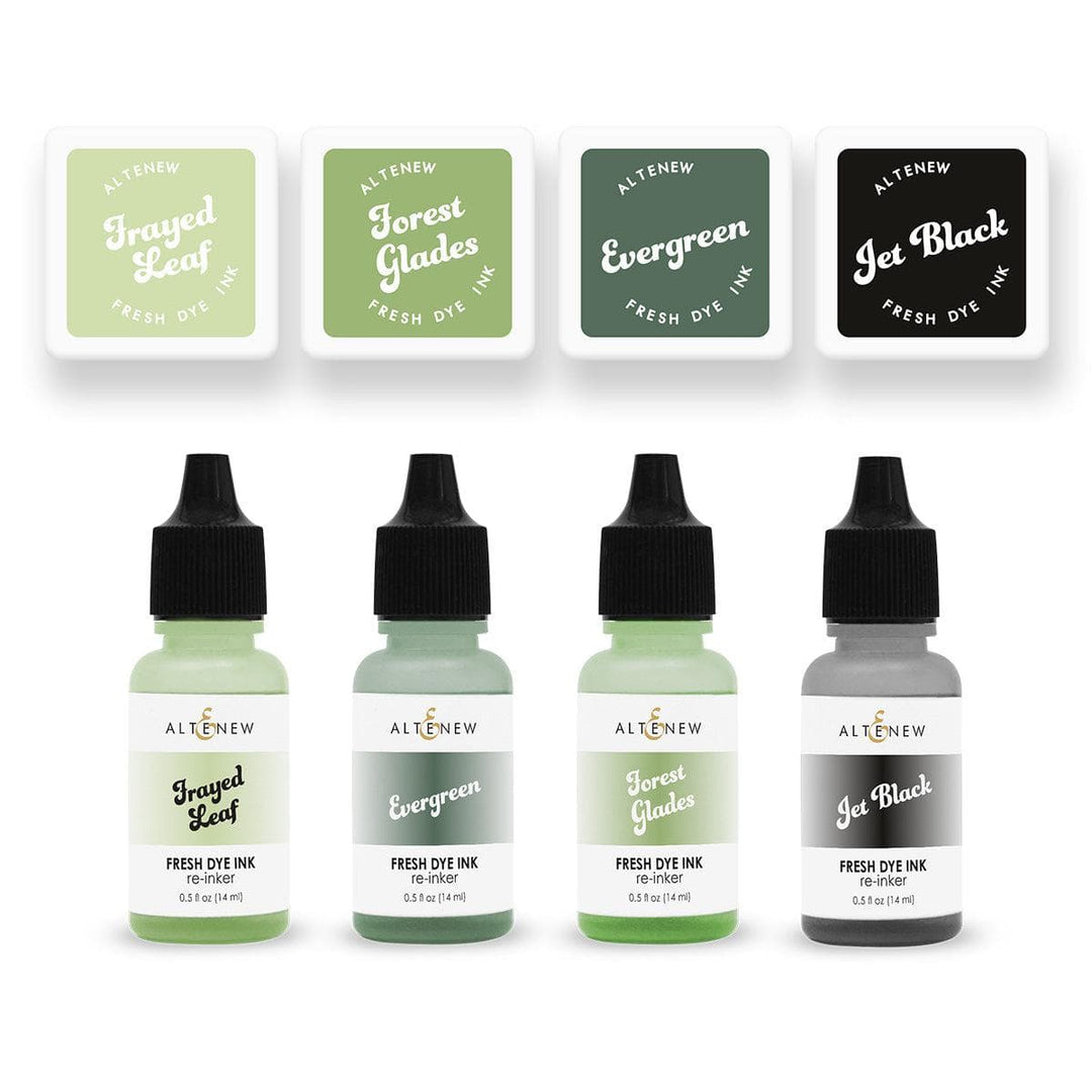 Altenew Mini Cubes & Reinker Bundle Green Fields Fresh Dye Ink Mini Cube & Re-inker Bundle