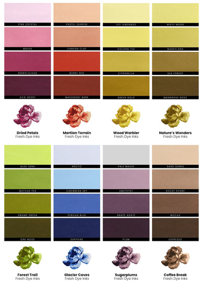 Kaleidoscope of Colors Fresh Dye Ink Mini Cube & Re-inker Bundle