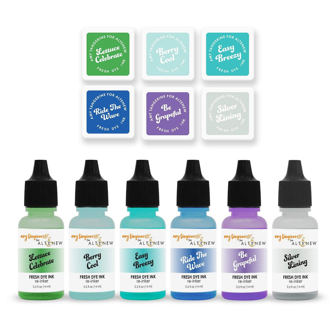 Stewart Superior Mini Cubes & Reinker Bundle Ocean Dreams Fresh Dye Ink 6 Mini Cube & Re-inker Bundle