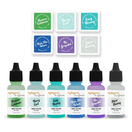 Stewart Superior Mini Cubes & Reinker Bundle Ocean Dreams Fresh Dye Ink 6 Mini Cube & Re-inker Bundle