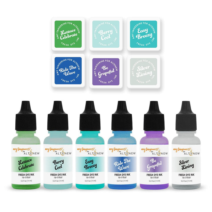 Stewart Superior Mini Cubes & Reinker Bundle Ocean Dreams Fresh Dye Ink 6 Mini Cube & Re-inker Bundle