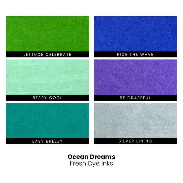Stewart Superior Mini Cubes & Reinker Bundle Ocean Dreams Fresh Dye Ink 6 Mini Cube & Re-inker Bundle
