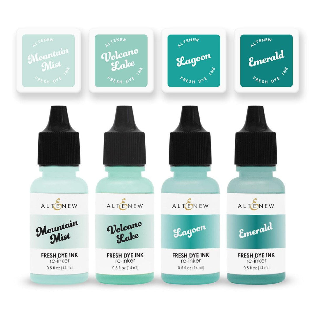Sea Shore Fresh Dye Ink Mini Cube & Re-inker Bundle