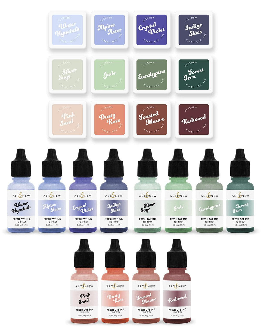 Altenew Mini Cubes & Reinker Bundle Trailblazing Fresh Dye Ink Mini Cube & Re-Inker Bundle
