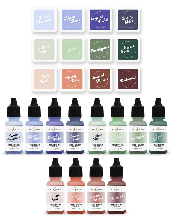 Altenew Mini Cubes & Reinker Bundle Trailblazing Fresh Dye Ink Mini Cube & Re-Inker Bundle