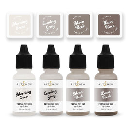 Warm Gray Fresh Dye Ink Mini Cube & Re-inker Bundle