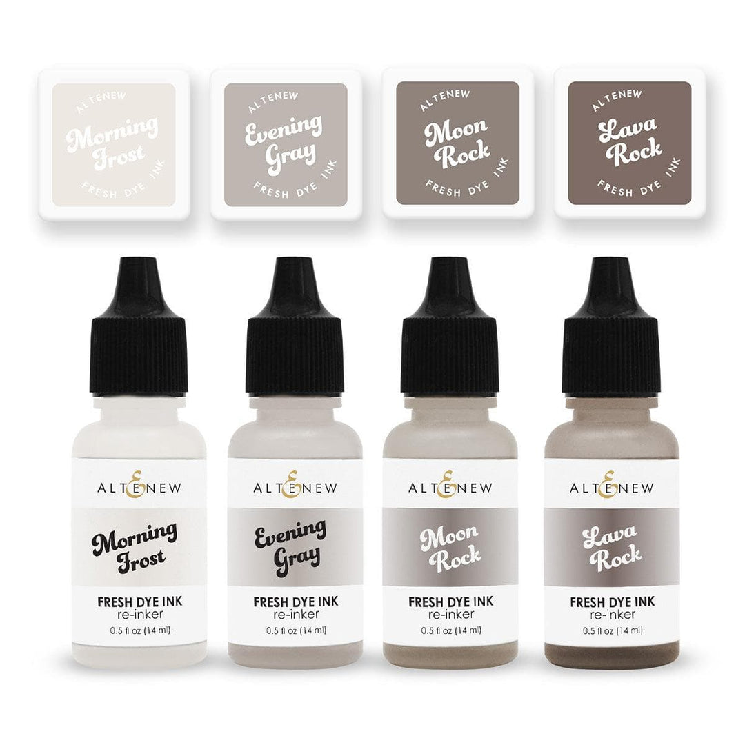 Warm Gray Fresh Dye Ink Mini Cube & Re-inker Bundle