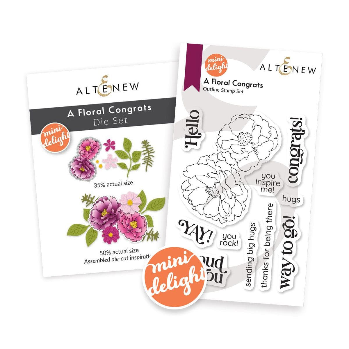 Mini Delight:  A Floral Congrats Stamp & Die Set