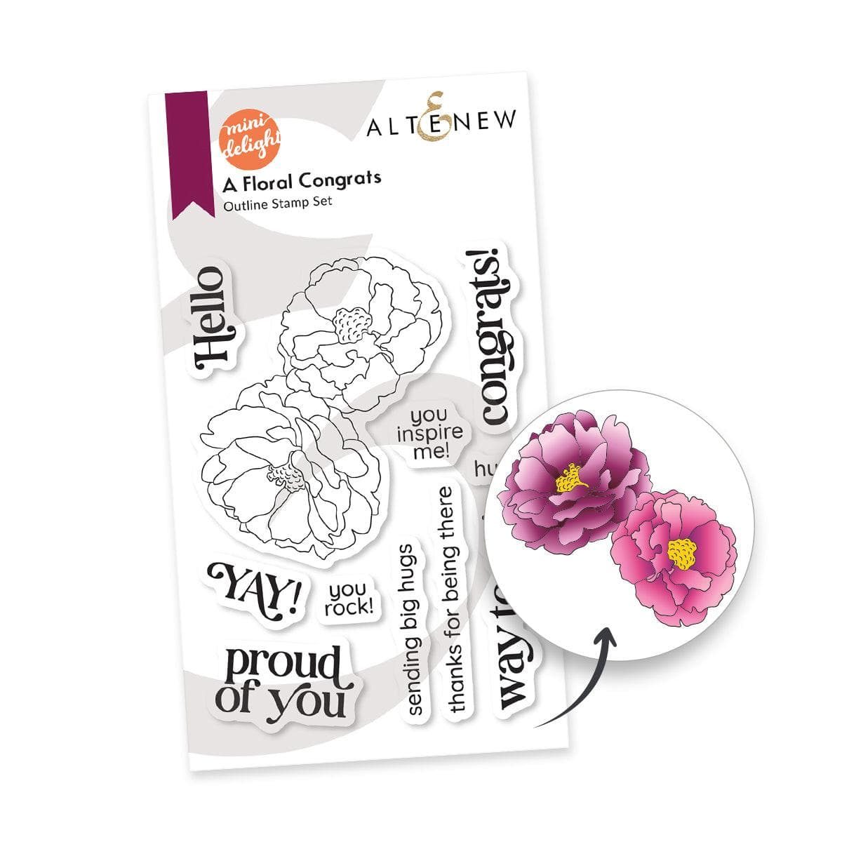 Mini Delight: A Floral Congrats Stamp & Die Set | Altenew