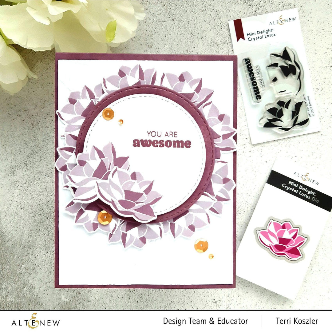Altenew Mini Delight Mini Delight: Crystal Lotus Stamp & Die Set