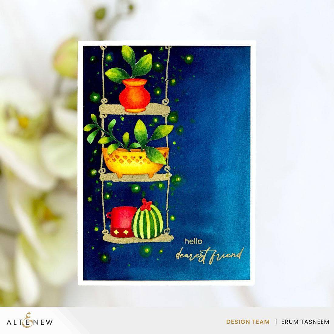 Mini Delight: Potted Shelves Stamp & Die Set | Altenew