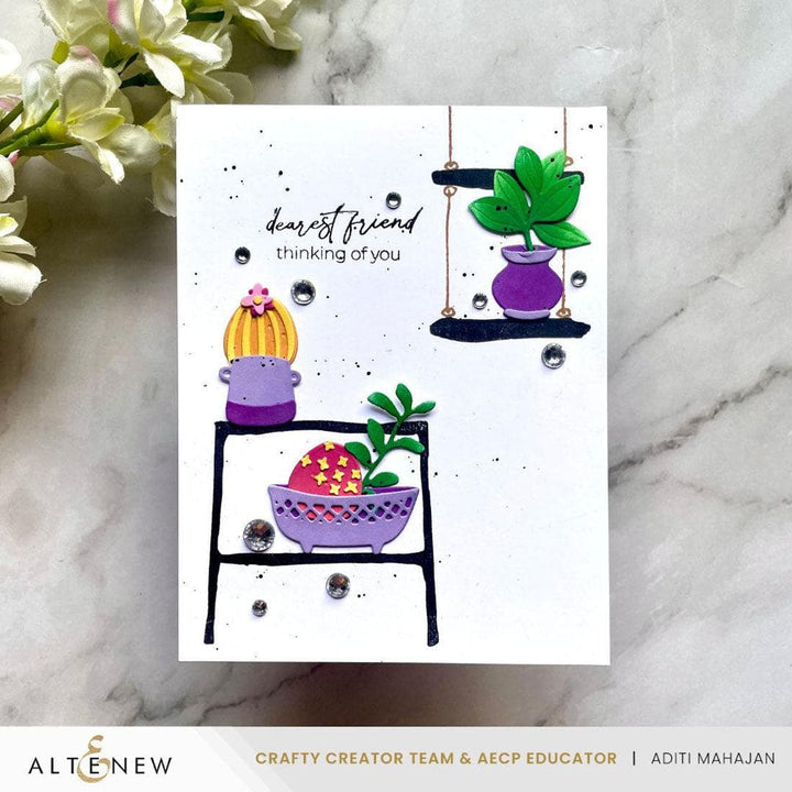 Mini Delight: Potted Shelves Stamp & Die Set