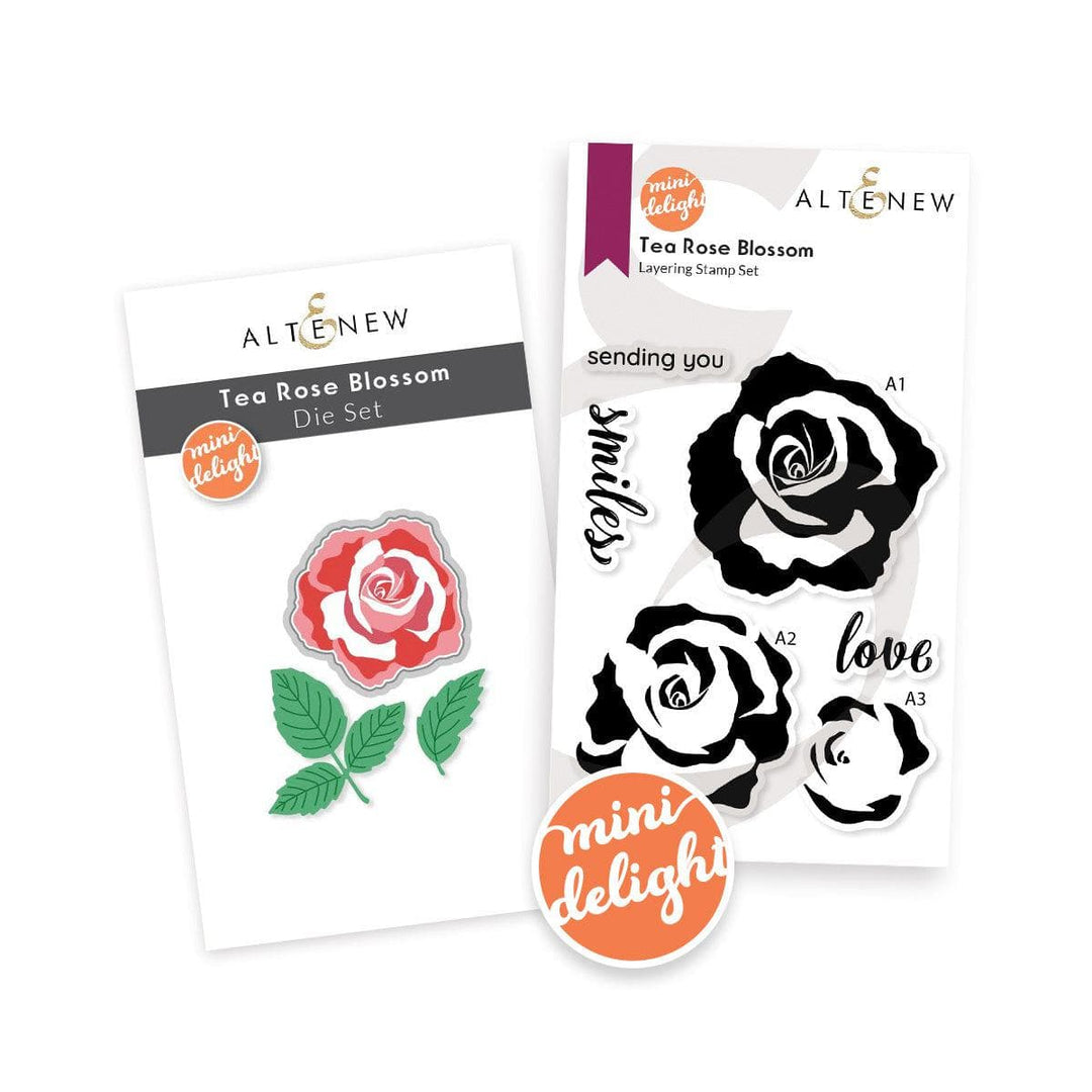 Altenew Mini Delight Mini Delight: Tea Rose Blossom Stamp & Die Set